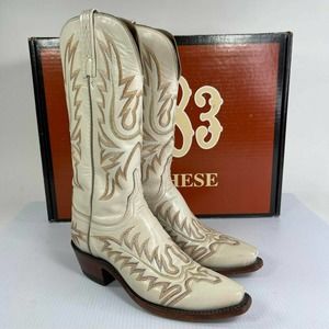 Lucchese 1883 Women’s Ivory western Boots US 5.5 B Snip Toe Cowboy Boot